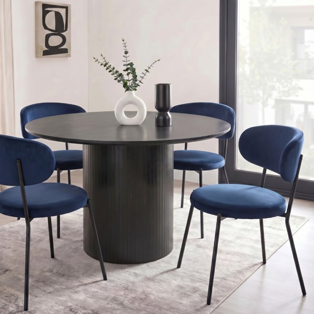 OHS Velvet Dining Chair - Navy - image 1