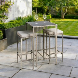 OHS Amalfi Bar Stool & Table Set - Grey