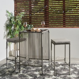 OHS Amalfi Bar Stool & Table Set - Grey - thumbnail 2