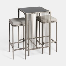 OHS Amalfi Bar Stool & Table Set - Grey - thumbnail 5