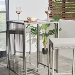 OHS Amalfi Bar Stool & Table Set - Grey - thumbnail 3