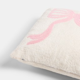OHS Tufted Bow Cushion - Cream/Pink - thumbnail 5