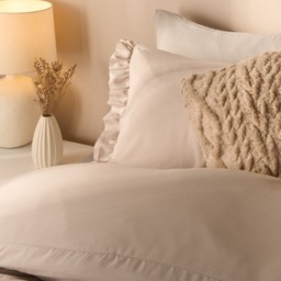 OHS Frill Edge Duvet Cover Set, Stone - King - thumbnail 2