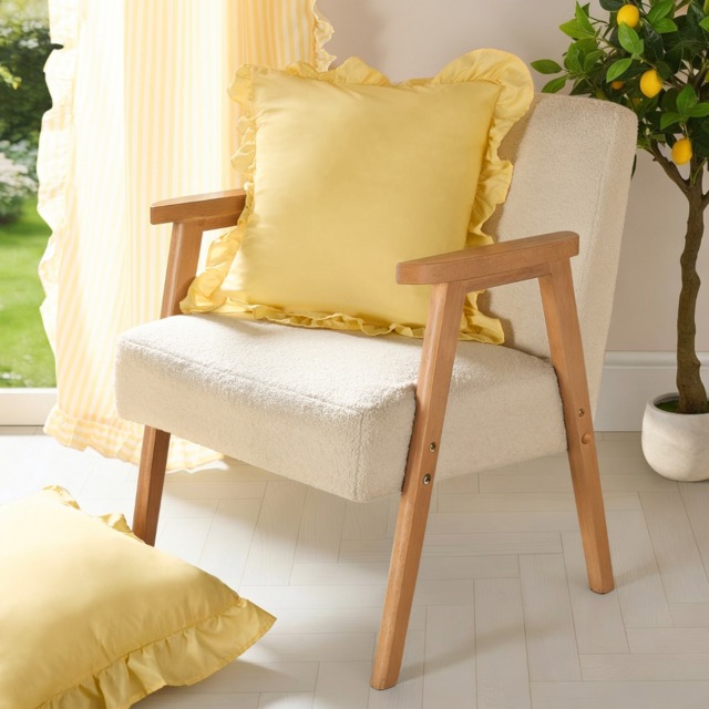 OHS 4 Pack Frill Cushion Covers - Lemon - image 1