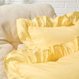 OHS 4 Pack Frill Cushion Covers - Lemon - thumbnail 5