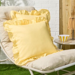 OHS 4 Pack Frill Cushion Covers - Lemon - thumbnail 4