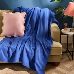 OHS Plain Fleece Throw, Cobalt Blue - 120 x 150cm