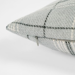 OHS 4 Pack Woven Check Cushion Covers - Grey - thumbnail 4