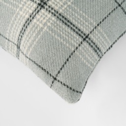 OHS 4 Pack Woven Check Cushion Covers - Grey - thumbnail 5