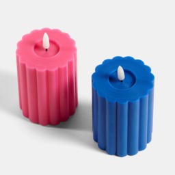 OHS LED Ribbed Candle, Blue/Pink - 2 Pack - thumbnail 4