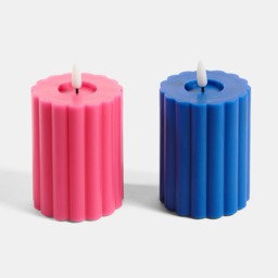 OHS LED Ribbed Candle, Blue/Pink - 2 Pack - thumbnail 3