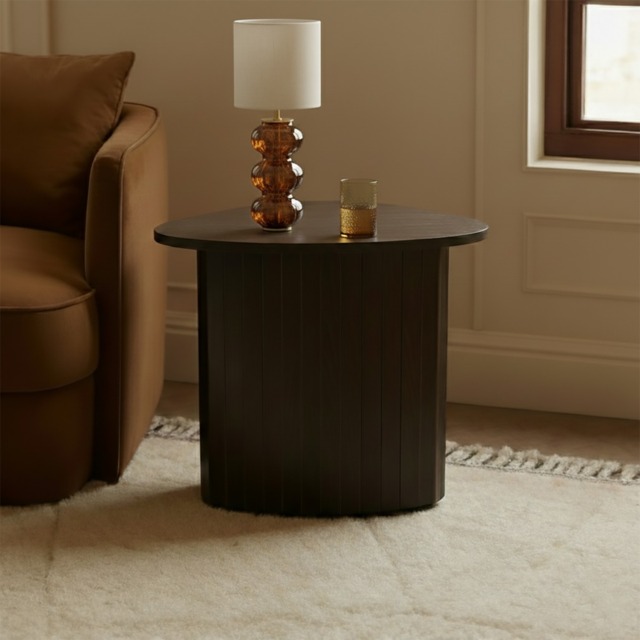 OHS Madison Ribbed Side Table - Dark Wood - image 1