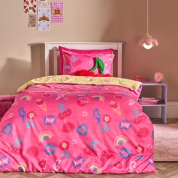 OHS Neon Lights Duvet Cover Set, Magenta - Double