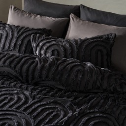 OHS Tufted Arches Duvet Cover Set, Black - Double - thumbnail 3