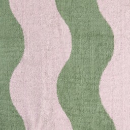 OHS 100% Cotton Wavy Bath Towel, Pink/Green - 1PC - thumbnail 4