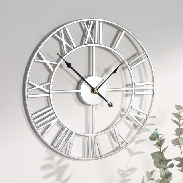 OHS Small Skeleton Wall Clock - Silver - image 1