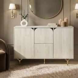 OHS Modern Curved Drawer Sideboard - Stone Wash - thumbnail 1
