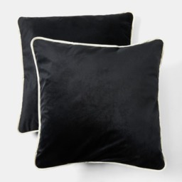 OHS Matte Velvet Piped Edge Cushion Covers, Monochrome - 55 x 55cm - thumbnail 3