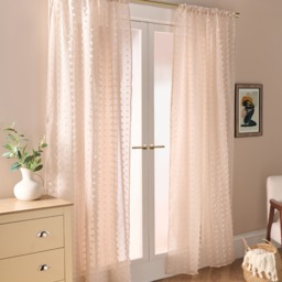 OHS Pompom Tufted Voile Curtains - Natural - thumbnail 2
