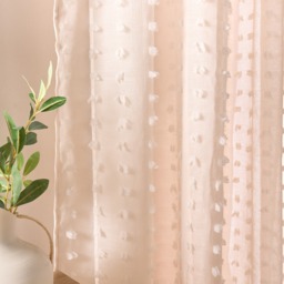 OHS Pompom Tufted Voile Curtains - Natural - thumbnail 4