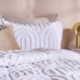 OHS Tufted Arches Quilted Coverless 7.5 Tog Duvet Set, White - Double - thumbnail 5
