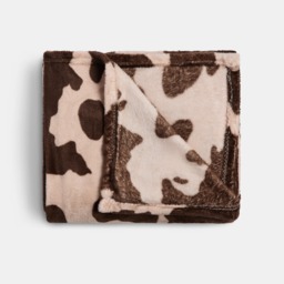 OHS Cow Print Ultra Soft Throw - Brown - thumbnail 2