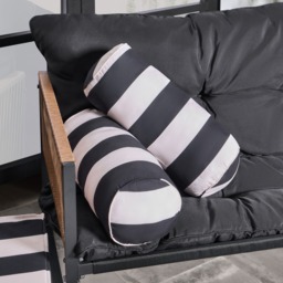 OHS Stripe Print Indoor/Outdoor Bolster Pillow - Monochrome - thumbnail 2