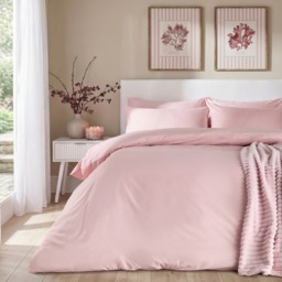 OHS Plain Duvet Cover Set, Blush Pink - King