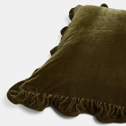 OHS Velvet Plush Cushion Cover, Green - 45 x 45cm - thumbnail 5