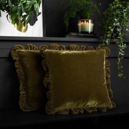 OHS Velvet Plush Cushion Cover, Green - 45 x 45cm