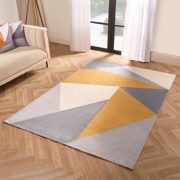OHS Washable Geo Printed Rug, Ochre - 120 x 170 cm - thumbnail 2