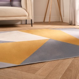 OHS Washable Geo Printed Rug, Ochre - 120 x 170 cm - thumbnail 3