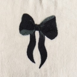 OHS Bow Print Cuddle Cushion - Monochrome - thumbnail 4