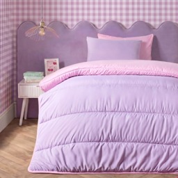 OHS Coverless 10.5 Tog Reversible Duvet & Pillowcase, Pink/Lilac - Single - thumbnail 2