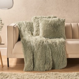 OHS Fluffy Fleece Throw, Sage - 150 X 200cm - thumbnail 2