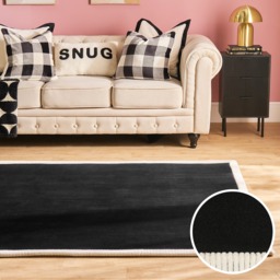 OHS Contrast Border Rug, Black/Cream - 160 x 230cm - thumbnail 1