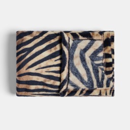 OHS Zebra Print Ultra Soft Throw - Black - thumbnail 3