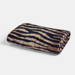 OHS Zebra Print Ultra Soft Throw - Black - thumbnail 2