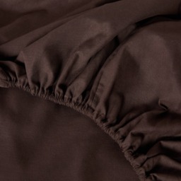 OHS Plain Cotton Deep Fitted Sheet, Coffee - Superking - thumbnail 4