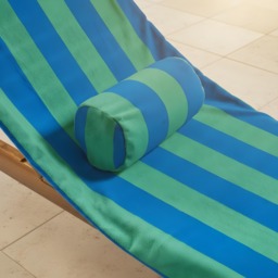 OHS Stripe Inflatable Beach Bolster Pillow - Blue/Green - thumbnail 2