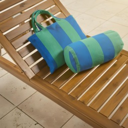 OHS Stripe Inflatable Beach Bolster Pillow - Blue/Green - thumbnail 4