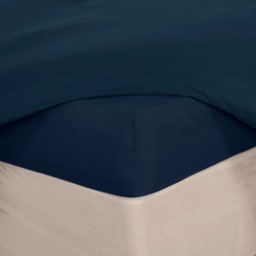 OHS Plain Dyed Fitted Bed Sheets, Navy - Double - thumbnail 3