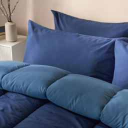 OHS Coverless 10.5 Tog Reversible Duvet & Pillowcase, Navy/Blue - Single - thumbnail 3