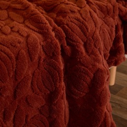 OHS Tufted Pumpkin Fleece Throw - Rust - thumbnail 2