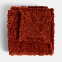 OHS Tufted Pumpkin Fleece Throw - Rust - thumbnail 4