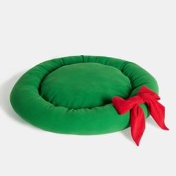 OHS Christmas Bow Wreath Pet Bed - Green - thumbnail 5