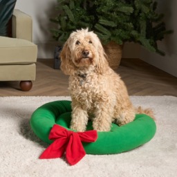 OHS Christmas Bow Wreath Pet Bed - Green - thumbnail 2