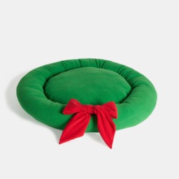 OHS Christmas Bow Wreath Pet Bed - Green - thumbnail 4