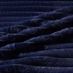 OHS Ribbed Faux Fur Duvet Cover Set, Navy - Double - thumbnail 5