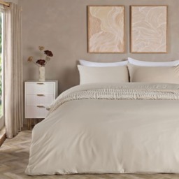OHS Plain Duvet Cover Set , Stone - Single